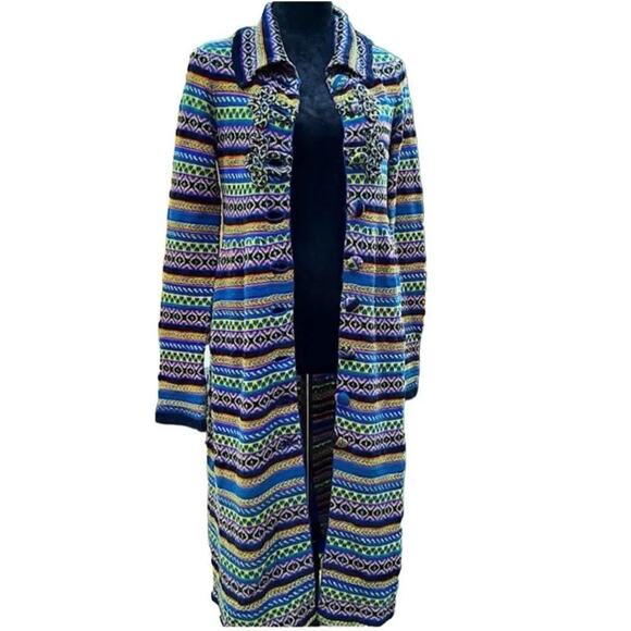 Anthropologie Sleeping on Snow Long Nordic Style Sweater Dress / Jacket Size S - Picture 10 of 14